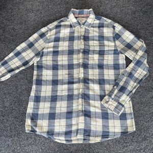 The Normal Brand Mens M Blue Plaid Long Sleeve Button Up Casual Everyday Comfort